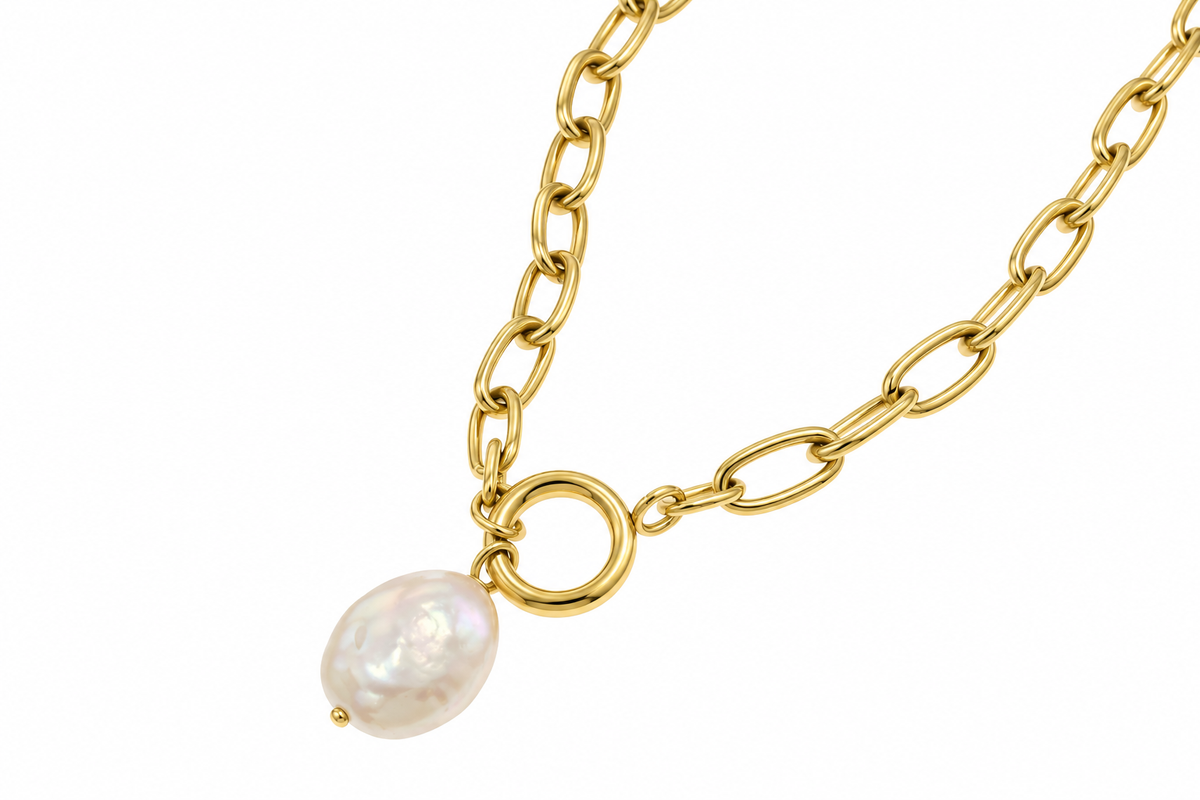 Iris Pearl Charm Necklace